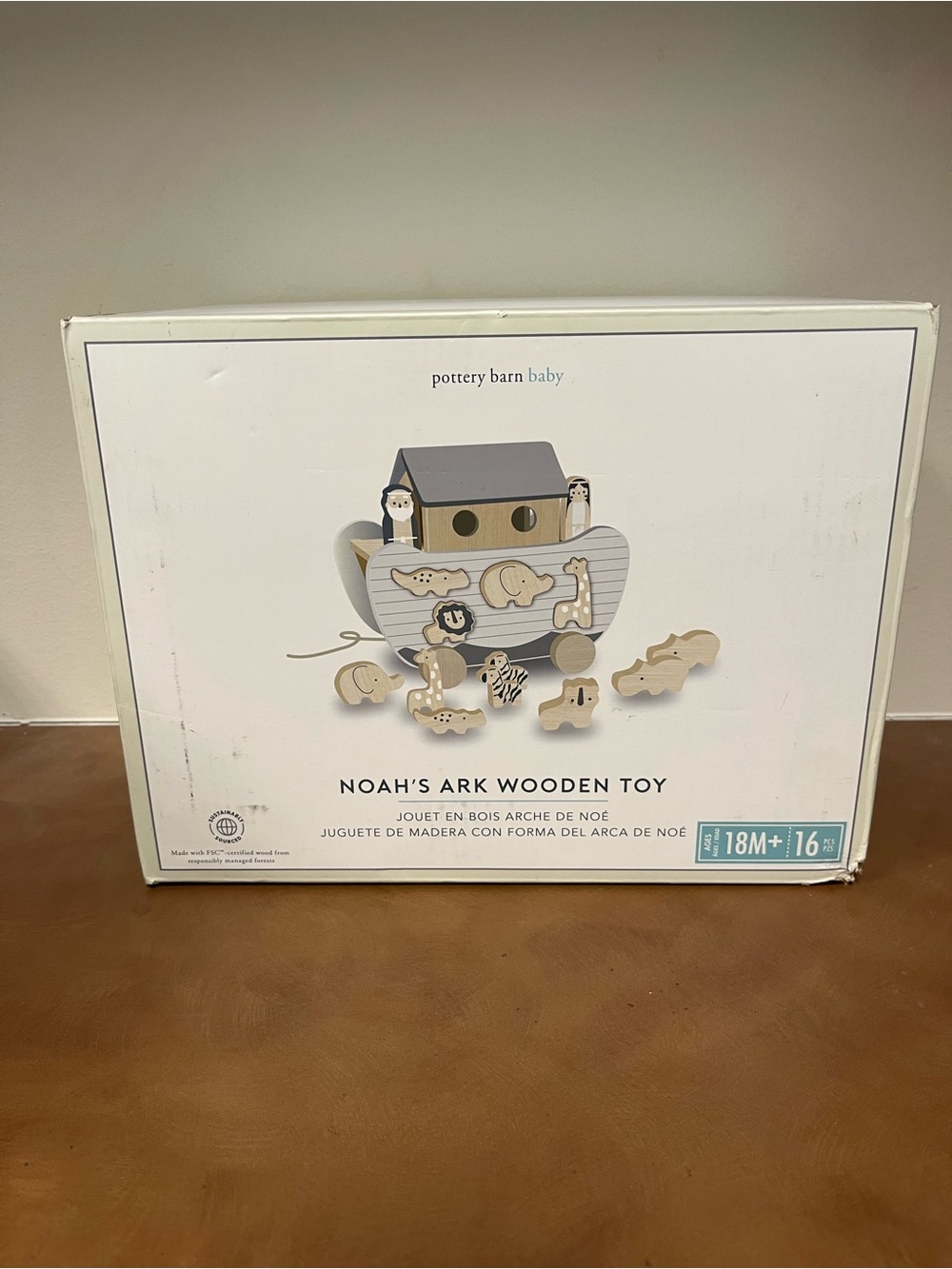 Pottery Barn Baby Noah's Ark Wooden Toy NIB